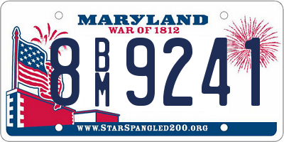 MD license plate 8BM9241