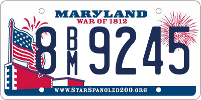 MD license plate 8BM9245
