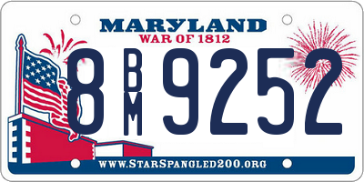 MD license plate 8BM9252