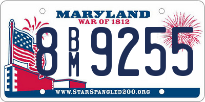 MD license plate 8BM9255