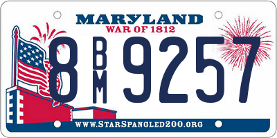 MD license plate 8BM9257