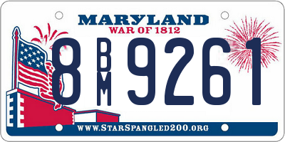 MD license plate 8BM9261