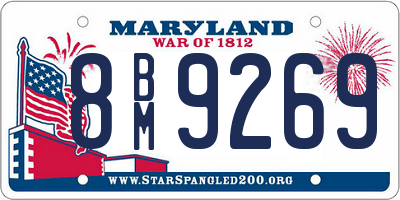 MD license plate 8BM9269