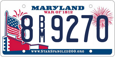 MD license plate 8BM9270