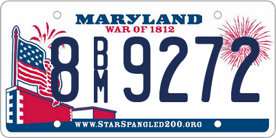 MD license plate 8BM9272