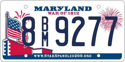 MD license plate 8BM9277