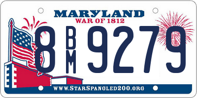 MD license plate 8BM9279