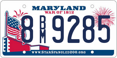 MD license plate 8BM9285