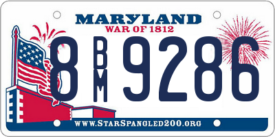 MD license plate 8BM9286