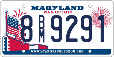 MD license plate 8BM9291