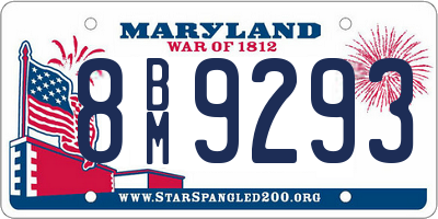 MD license plate 8BM9293