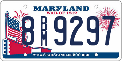 MD license plate 8BM9297