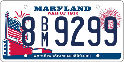 MD license plate 8BM9299