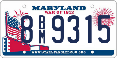 MD license plate 8BM9315