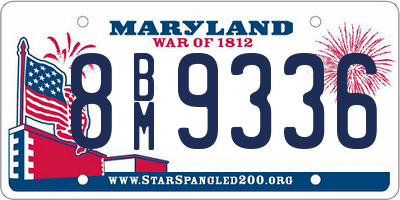 MD license plate 8BM9336