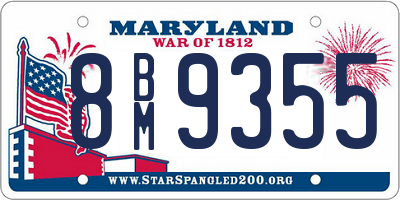 MD license plate 8BM9355