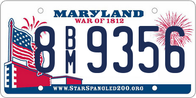 MD license plate 8BM9356