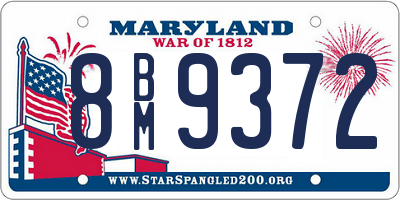 MD license plate 8BM9372