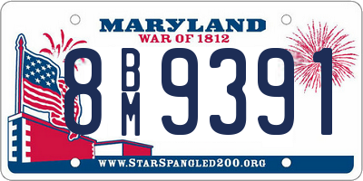 MD license plate 8BM9391