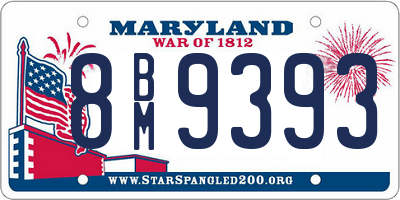 MD license plate 8BM9393