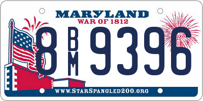 MD license plate 8BM9396