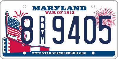 MD license plate 8BM9405