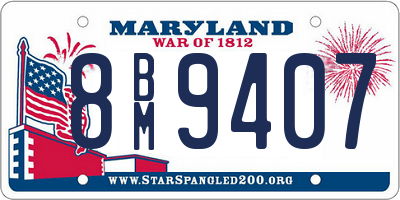 MD license plate 8BM9407