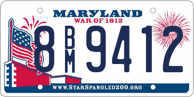 MD license plate 8BM9412