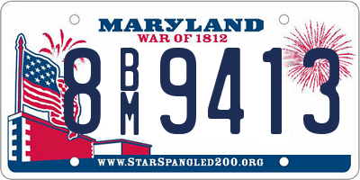 MD license plate 8BM9413