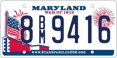 MD license plate 8BM9416