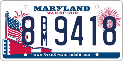 MD license plate 8BM9418