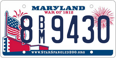 MD license plate 8BM9430