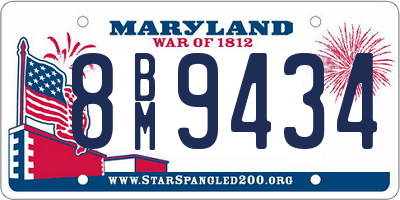 MD license plate 8BM9434