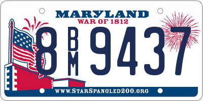 MD license plate 8BM9437