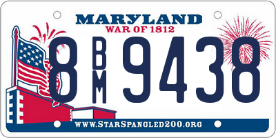 MD license plate 8BM9438