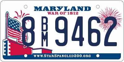 MD license plate 8BM9462