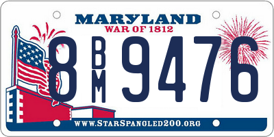 MD license plate 8BM9476