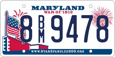 MD license plate 8BM9478