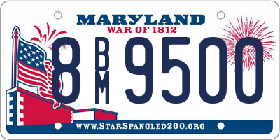 MD license plate 8BM9500