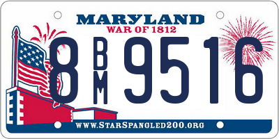 MD license plate 8BM9516