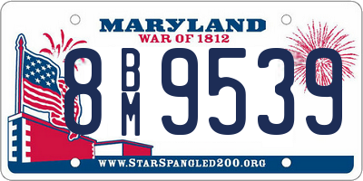 MD license plate 8BM9539