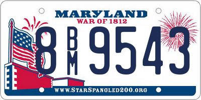 MD license plate 8BM9543