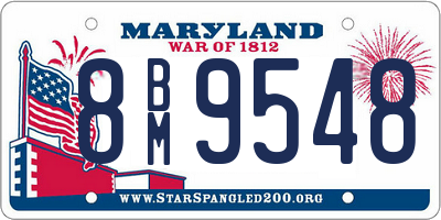 MD license plate 8BM9548