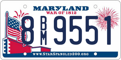 MD license plate 8BM9551
