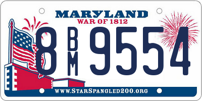 MD license plate 8BM9554