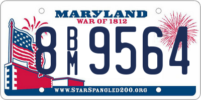 MD license plate 8BM9564