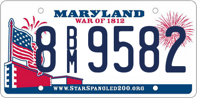MD license plate 8BM9582