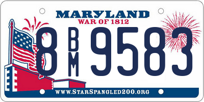MD license plate 8BM9583