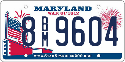 MD license plate 8BM9604