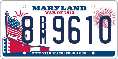 MD license plate 8BM9610